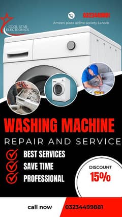 Auto washing machine repair service and parts available home service