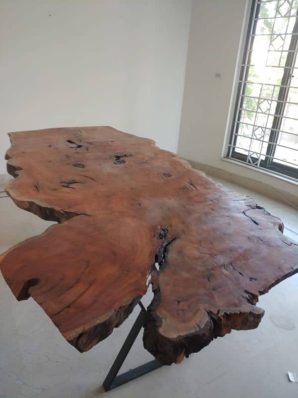 Dining table Rustic live Edged (Keekar wood) 5