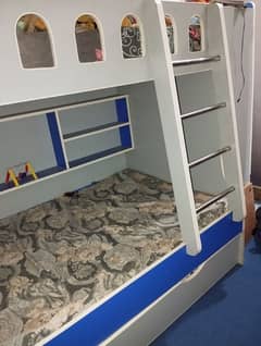 bunker bed triple bed with 3 mattress with wardrobes 0