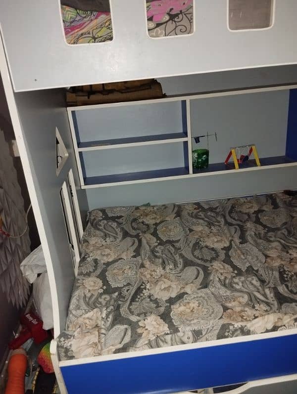 bunker bed triple bed with 3 mattress with wardrobes 1