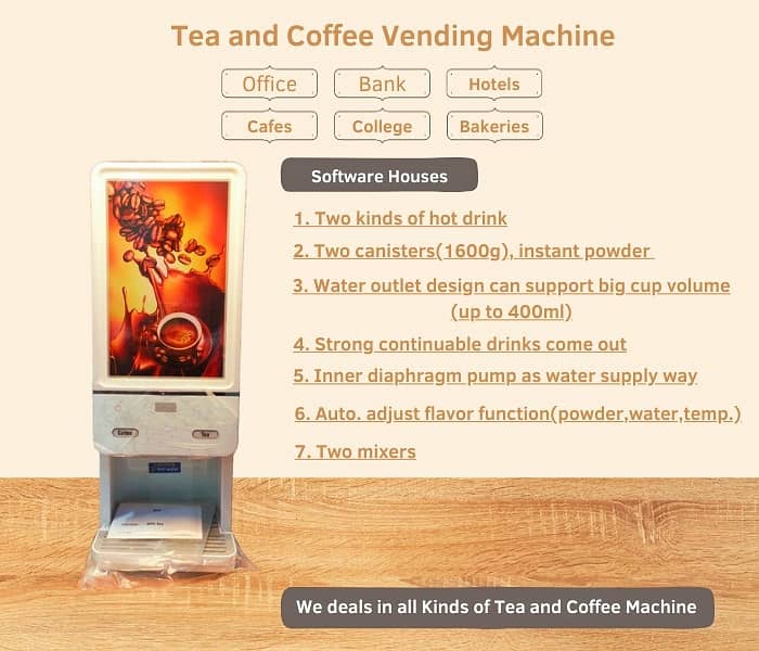 we have All kind of Tea And coffee machines. 1