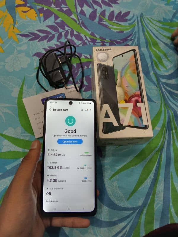 samsung A71 box chrgr 8/128 offical pta 0