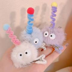 1 pcs cute little monster plush hair pin