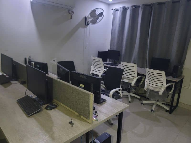 worstation with computer setup and chairs 1