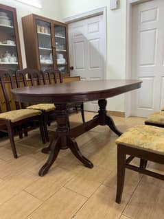 Wooden Dinning Table With Chairs - 6 Seater