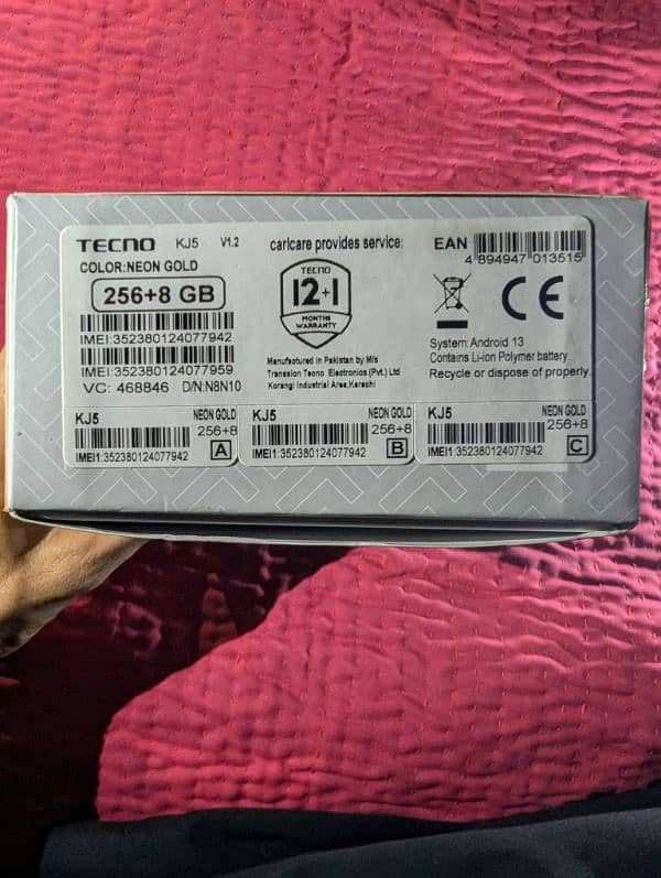 Tecno spark 20 8/ 256 official ) New, just box unboxing,one day use ! 4