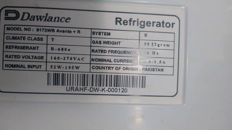 Dawlance Refrigerator 9.5/10 condition almost new. Negotiable 3