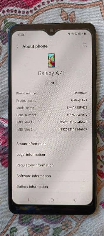 Samsung a71 0