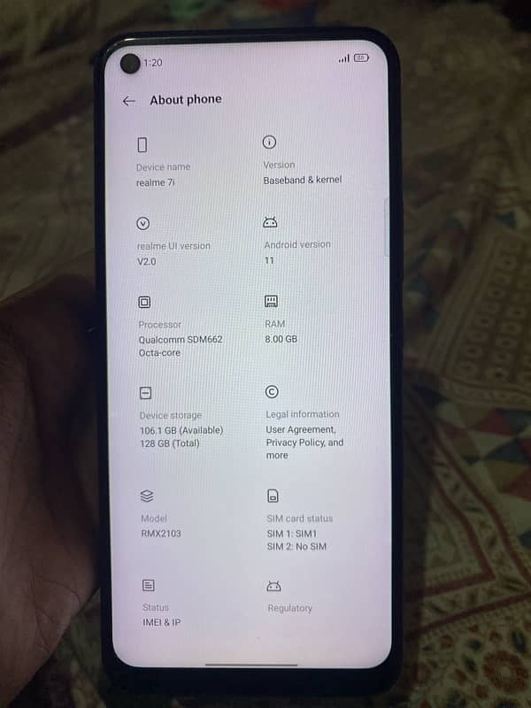 realme 7i only mobile 8/128 gb 2