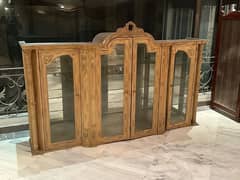 Antique Wooden Glass Display Cabinet