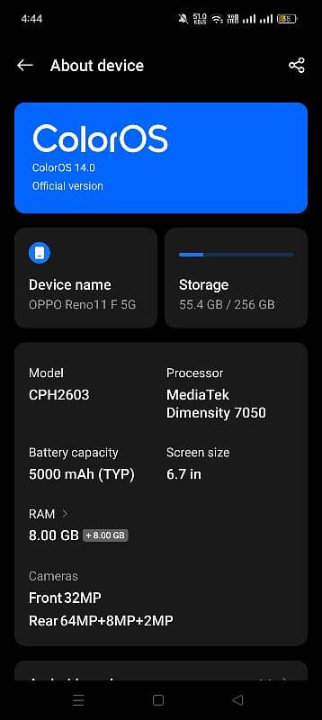 oppo Reno 11f 8+8/256 5g 3