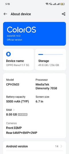 OPPO Reno 11f 5g