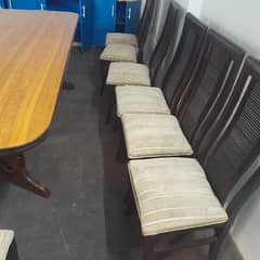 pure wooden large dinning table witj Chairs