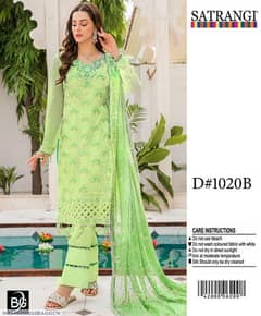 2 pc women unstitched dhank embroidered suit