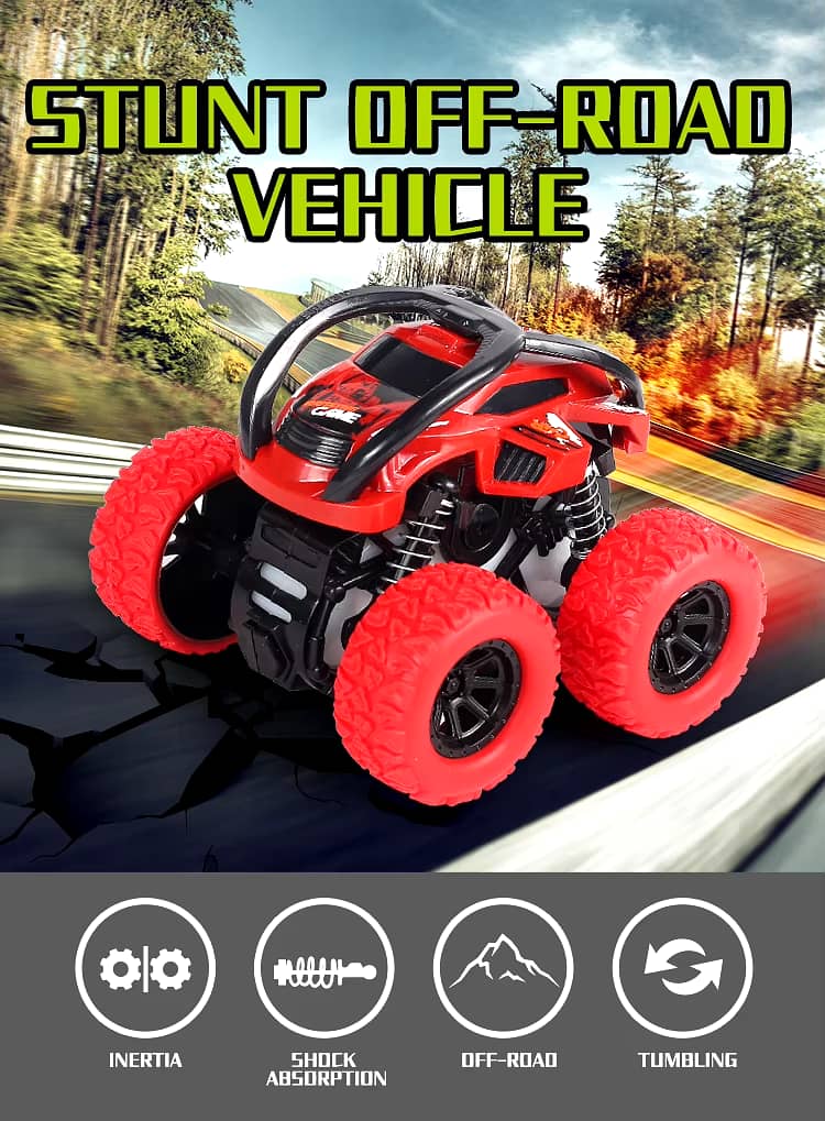 Four-wheel Drive Off-road Stunt Car Friction Toy Vehicle for Kids 1