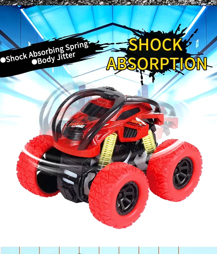 Four-wheel Drive Off-road Stunt Car Friction Toy Vehicle for Kids 0