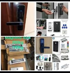 smart handle fingerprint electric door lock tuya access control system