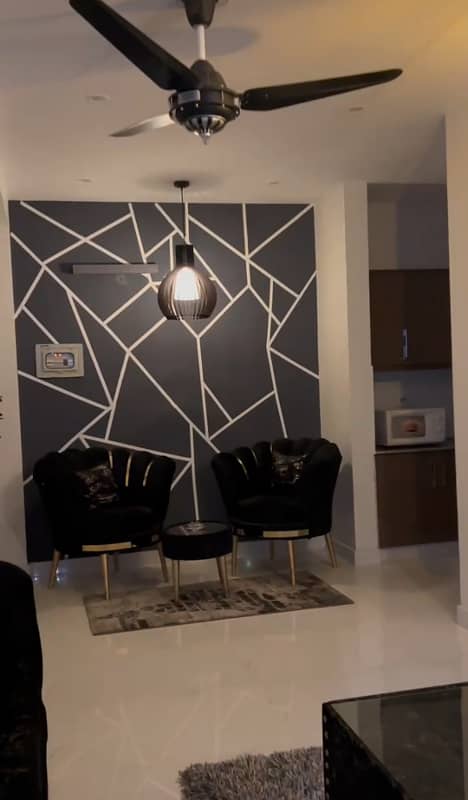 1 Bedroom VIP Full furnish flat per day available in Bahria town Lahore 5