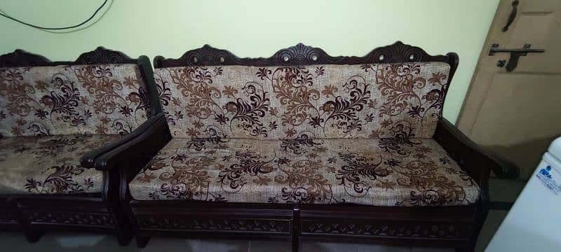 Pure wood Sofa Set (one two seater, one three seater] 2