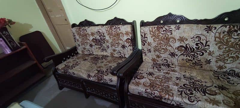 Pure wood Sofa Set (one two seater, one three seater] 3