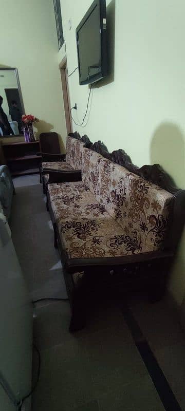 Pure wood Sofa Set (one two seater, one three seater] 4