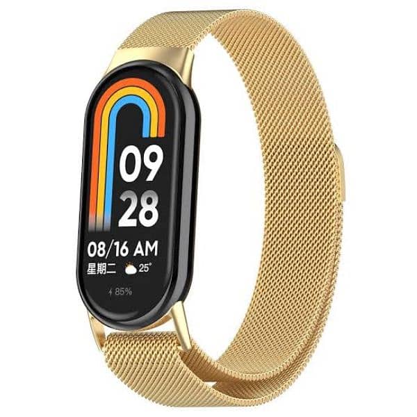 Xiaomi Mi Band 8 strap metal strap golden color 0