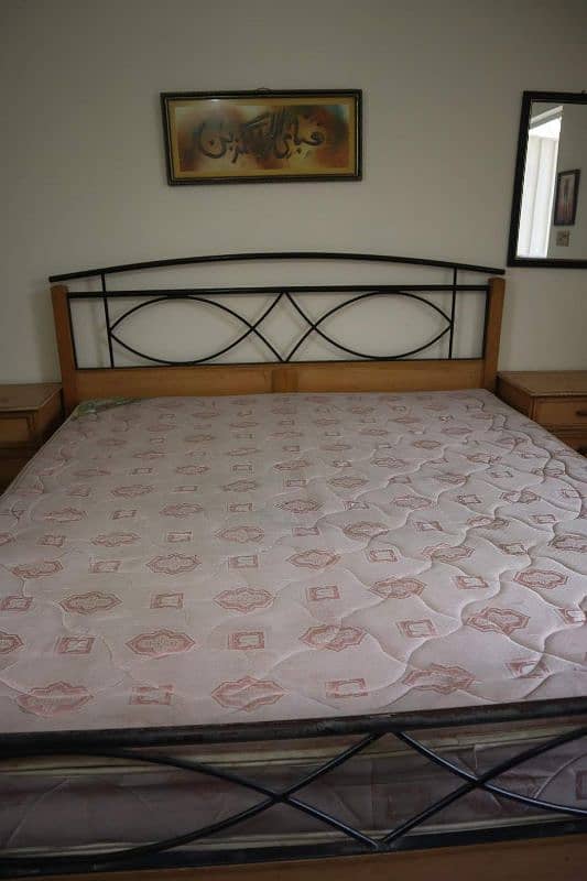 Double bed with side tables or matres  good 0