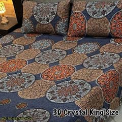 3pcs crystal cotton printed double bedsheet 0