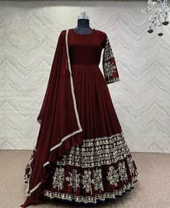 3pcs women's Stitched shamoz silk embroidery suit