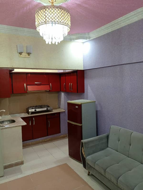 Furnished Flat available. Johar Mor karachi. 1