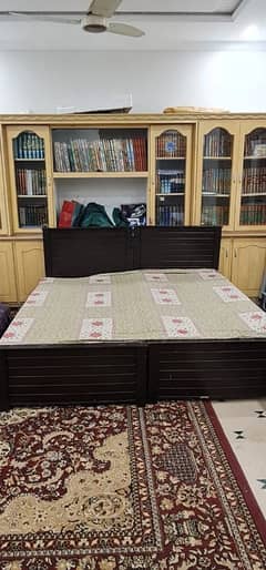 bed with mattress & iron stand for sale