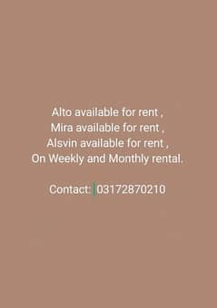 Alto , mira for rent