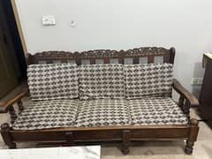 3 Plus 2 wooden sofa set