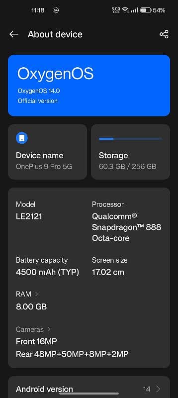 OnePlus 9pro 5G  8/256 gb 8