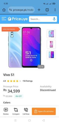 Vivo s1 4.128. gb original phone 03297531983