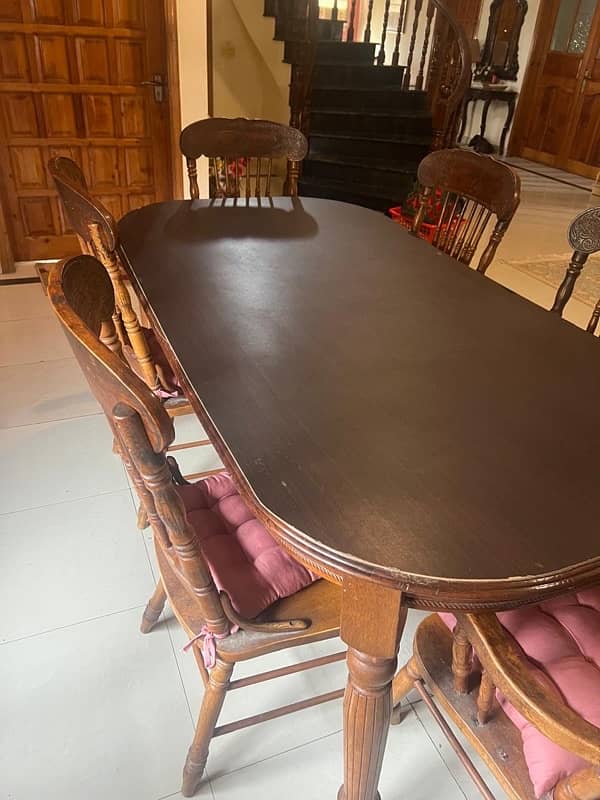 Solid wood dining table with 6 chairs 5