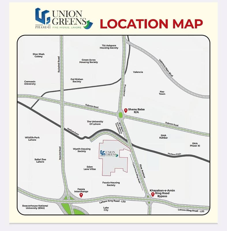 3 Marla Res, On Ground Plot for Sale Union Greens Phase-2, Pine Avenue, Lahore. 1