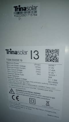 Trina solar panels 550watt total 13 panels just used for 10 months