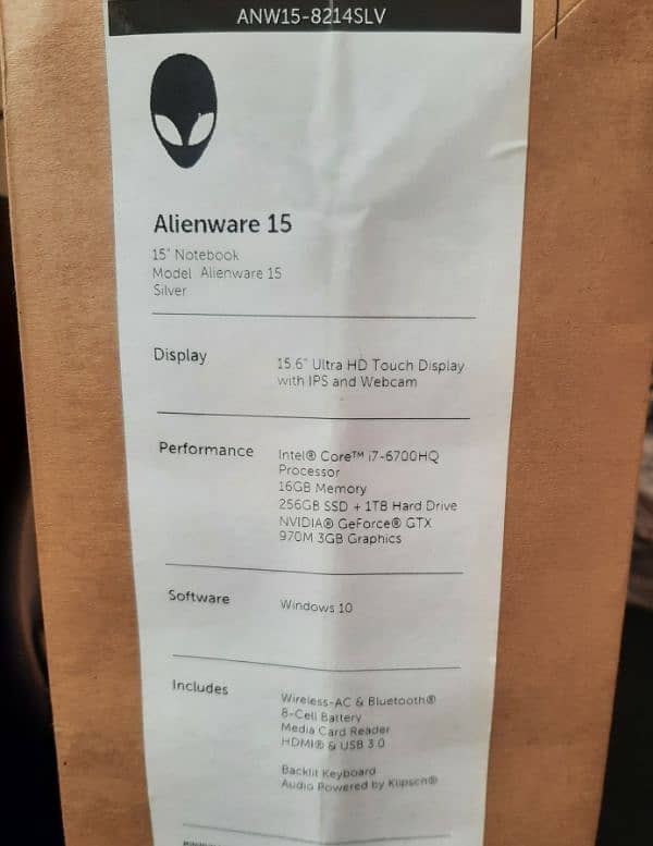 Alienware 15 R2 (Signature edition) 4k touch display 14