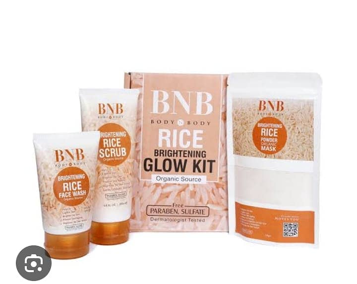 Bnb Whitening Rice Extract Bright & Glow Kit 3