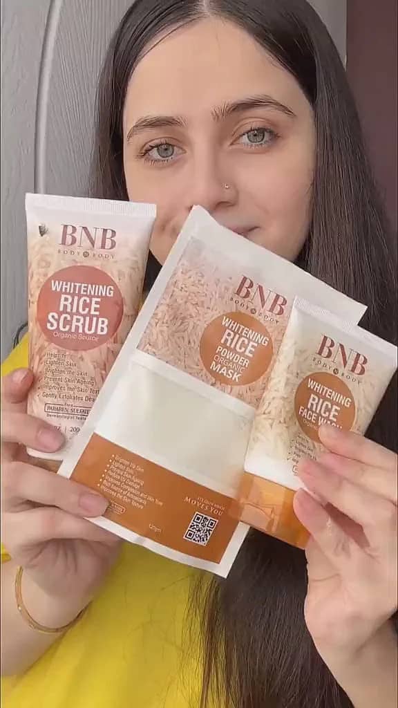 Bnb Whitening Rice Extract Bright & Glow Kit 2