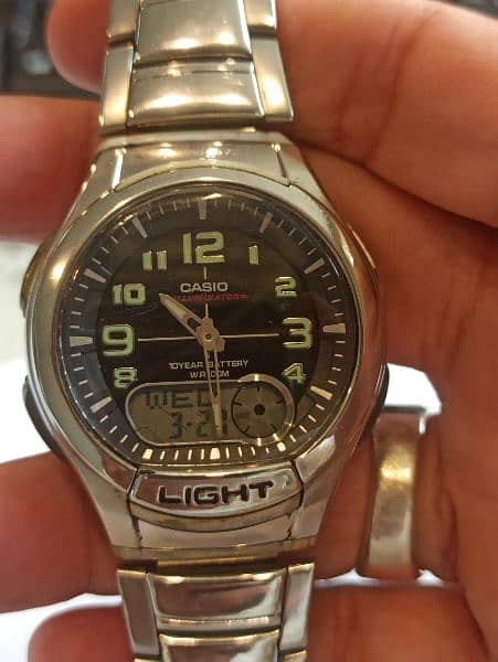 Casio illuminator Dual time watch original japan 1