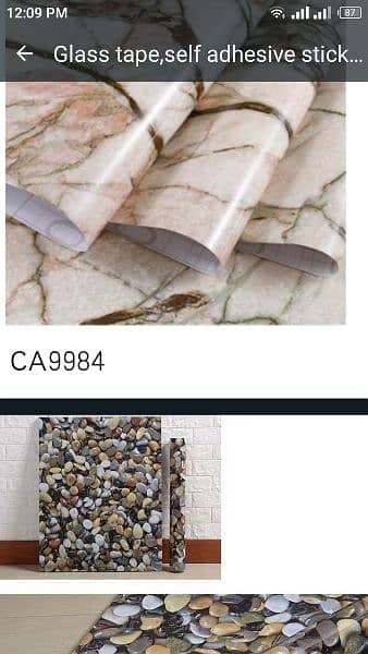 wallpaper, glass tape,fomic sheet, kitchen cabinets, epoxy, Rock wall, 4