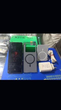 infinixe note 40 pro 2 days used charger cable Box Wireless power Bank