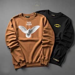 Men’s Fleece Printed Sweatshirt, Pack of 2.