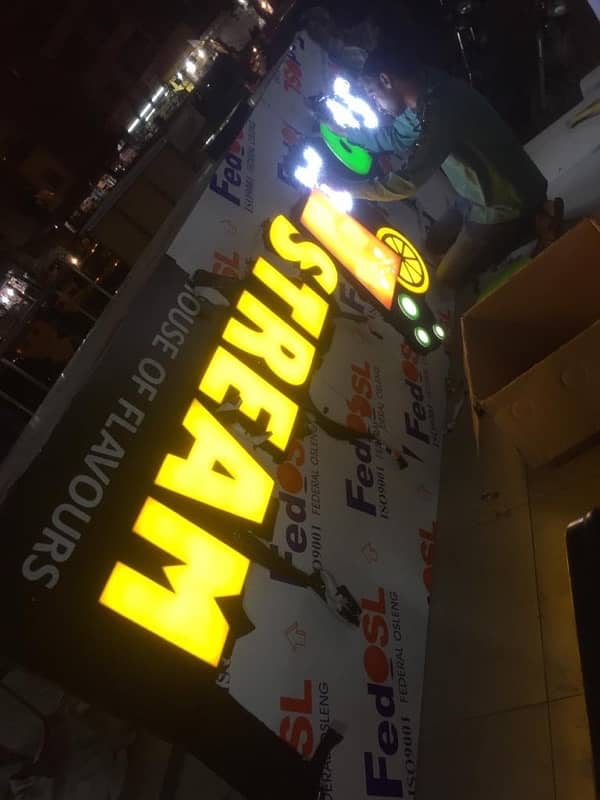 Acrylic 3d sign board | Led Signboard | Panaflex printing 13