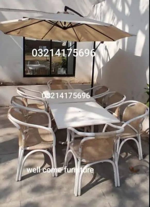 OUTDOOR GARDEN RATTAN UPVC FURNITURE SOFA SET CHAIRS TABLE UMBRELLA 15