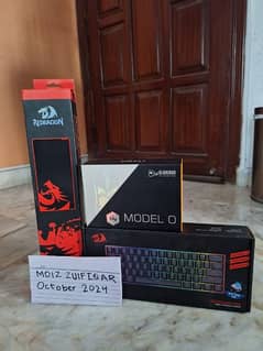 Glorious Model O + Redragon K630 + Redragon Kunlun Mousepad