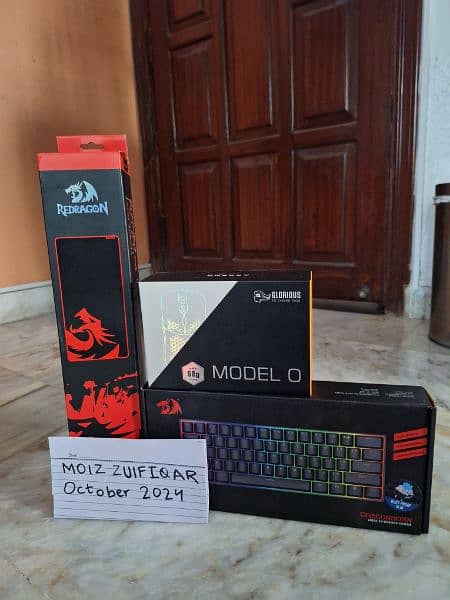 Glorious Model O + Redragon K630 + Redragon Kunlun Mousepad 0