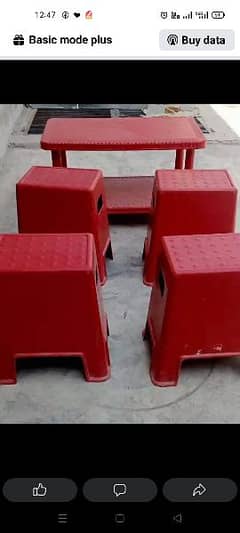 1 Table and 4 sitting stool for sale. serious buyers contact03217682504